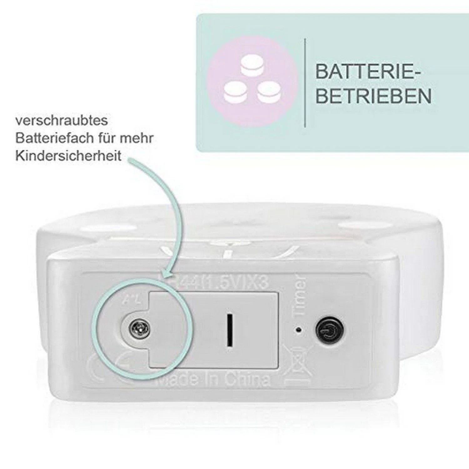 LED Nachtlicht Katze – Warmweißes Licht, Timer-Funktion, Batteriebetrieb